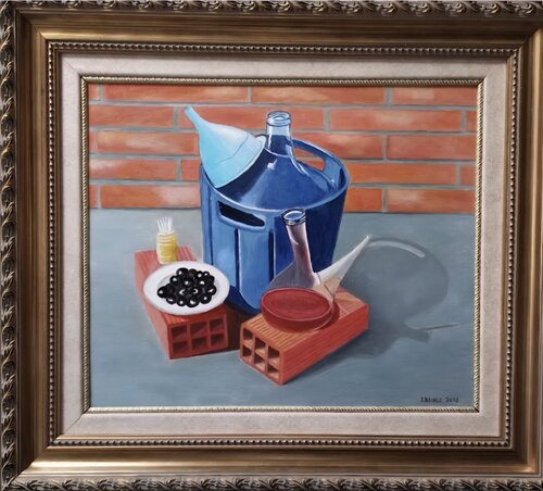 PORRON Y ACEITUNAS. di José Báidez González, Pittura in vendita su Singulart