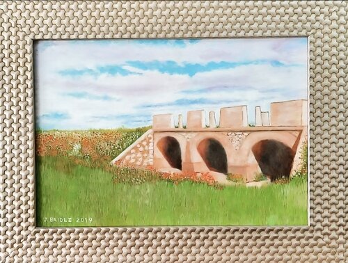 PUENTE DE LOS TRES OJOS. ALCADOZO van José Báidez González, Schilderij te koop op Singulart