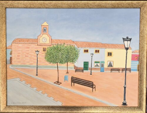 Plaza Mayor de Alcadozo. by José Báidez González, Painting for Sale on Singulart