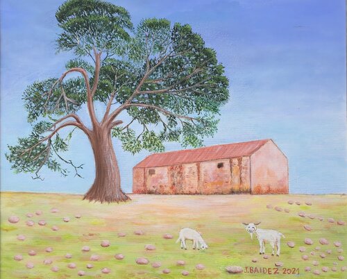 Pino del la Era.Casasola. ALCADOZO. Albacete di José Báidez González, Pittura in vendita su Singulart