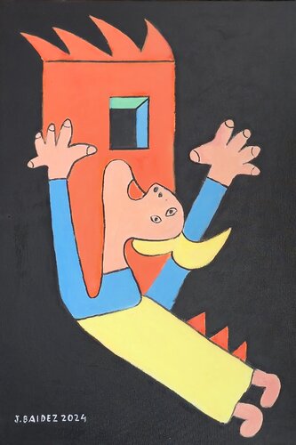 Mujer ardiendo por bomba incendiaria.Homenaje a Picasso. von José Báidez González, Malerei kaufen auf Singulart