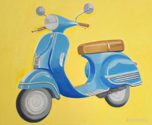 VESPA AZUL de José Báidez González, Pintura a la venta en Singulart