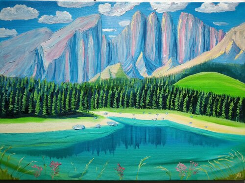 Lago di Carezza || KarerSee van Alexander Aleksyuk, Schilderij te koop op Singulart