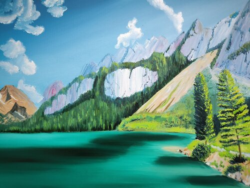 Gosausee Sommer von Alexander Aleksyuk, Malerei kaufen auf Singulart