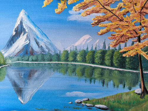 Autumn in Alps von Alexander Aleksyuk, Malerei kaufen auf Singulart