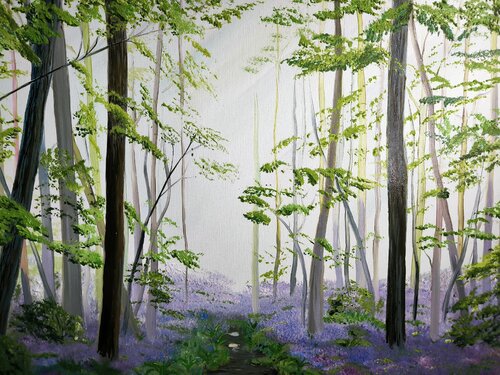 Violet Forest de Alexander Aleksyuk, Pintura a la venta en Singulart