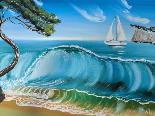 Haos of harmony wave van Alexander Aleksyuk, Schilderij te koop op Singulart