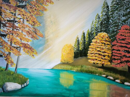 Autumn in forest van Alexander Aleksyuk, Schilderij te koop op Singulart