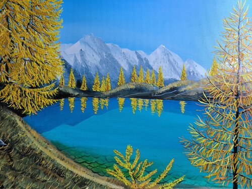 Golden Autumn in Schweiz van Alexander Aleksyuk, Schilderij te koop op Singulart
