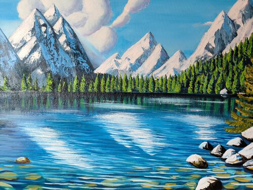 Swiss Alps van Alexander Aleksyuk, Schilderij te koop op Singulart