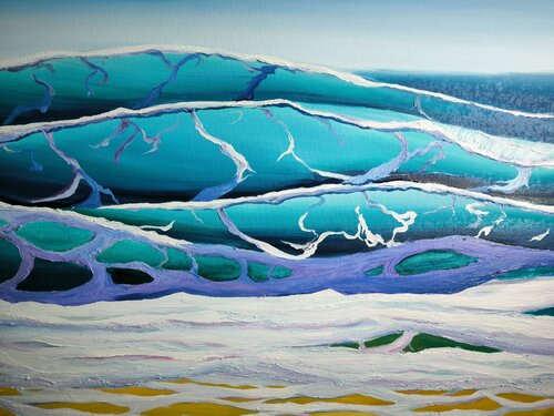 3 Waves in ince moment par Alexander Aleksyuk, Peinture en vente sur Singulart