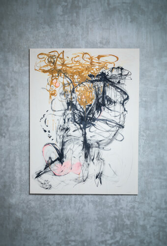 nowhere now here mustard di Caitlin Schumacher, Pittura in vendita su Singulart