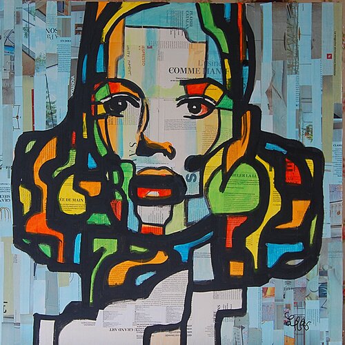 Les deux chignons by JACQUES LACOURREGE, Painting for Sale on Singulart