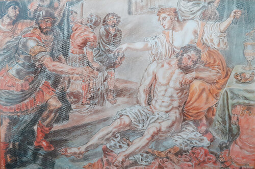"Sansone e Dalida" by Reginaldo Albanese, Work on Paper for Sale on Singulart