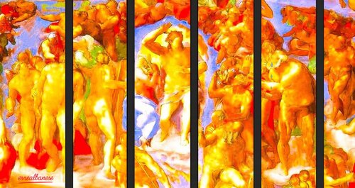 GIUDIZIO 10X  digitale su metallo Dibond con finitura in plexiglass Opera unica, non replicabile. par Reginaldo Albanese, Digital en vente sur Singulart