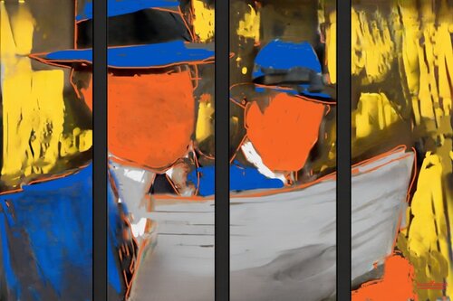 " The Sting"  Arte digitale su metallo Dibond con finitura in plexiglass Opera unica, non replicabile. van Reginaldo Albanese, Digitaal te koop op Singulart