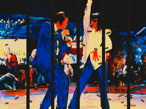"THE DANCE" Arte digitale su metallo Dibond con finitura in plexiglass Opera unica, non replicabile. von Reginaldo Albanese, Digital kaufen auf Singulart
