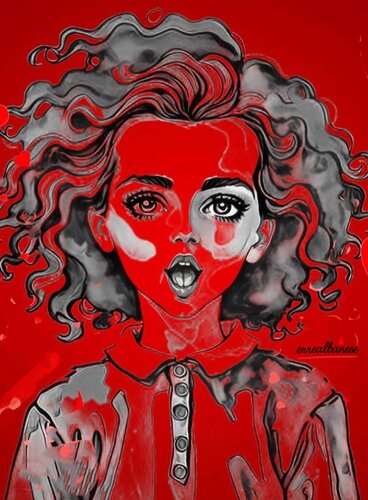 The Icon Is Burning - serie Bang – Fumetti d’Autore  Arte digitale su metallo Dibond con finitura in plexiglass Opera unica, non replicabile. de Reginaldo Albanese, Pintura a la venta en Singulart