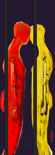"Traversal No.2 – Two Bodies, No Identity " digitale su metallo Dibond con finitura in plexiglass Opera unica, non replicabile. by Reginaldo Albanese, Digital for Sale on Singulart
