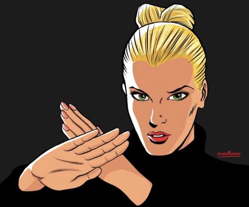 Eva K. – Don’t Look at Me  Arte digitale su metallo Dibond con finitura in plexiglass Opera unica, non replicabile. by Reginaldo Albanese, Painting for Sale on Singulart