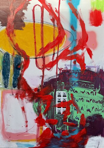 69 or „that wound is fucking fatal“ van Letizia Geltz, Schilderij te koop op Singulart