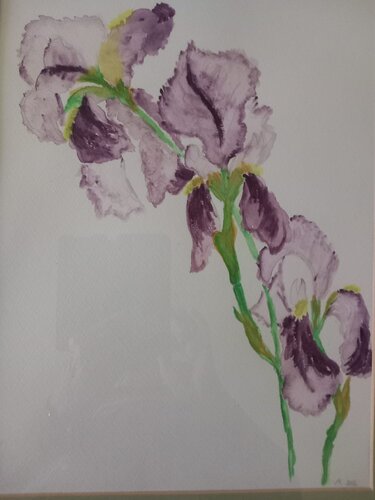 Mon premier iris van Valentina Rus, Schilderij te koop op Singulart