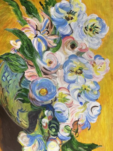 La vie en roses d’hiver(d’apres Monet) van Valentina Rus, Schilderij te koop op Singulart