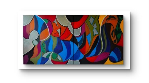 Dualidad en Movimiento (Díptico) van Miguel De Miguel, Schilderij te koop op Singulart