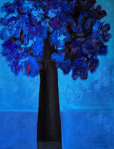 El árbol qué sueña en azul van Miguel De Miguel, Schilderij te koop op Singulart