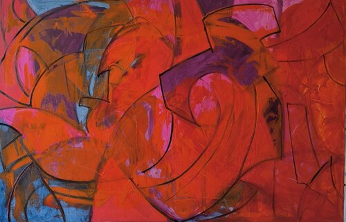 La respiración del rojo van Miguel De Miguel, Werk op papier te koop op Singulart
