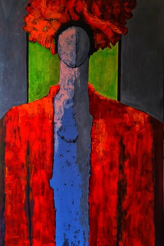 Presencia en rojo di Miguel De Miguel, Pittura in vendita su Singulart