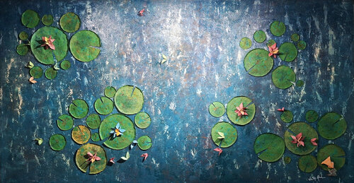 Nymphéas-Rorschach en ré majeur by Victor Abel, 회화 for Sale on Singulart