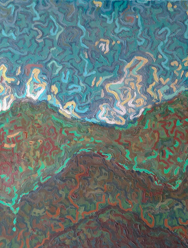 Vision panoramique du Piton des neiges pour le troisième oeil by Victor Abel, 회화 for Sale on Singulart