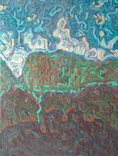 Vision panoramique du Piton des neiges pour l’œil droit by Victor Abel, 회화 for Sale on Singulart