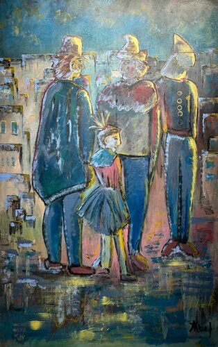 Les quatre par Victor Abel, Peinture en vente sur Singulart