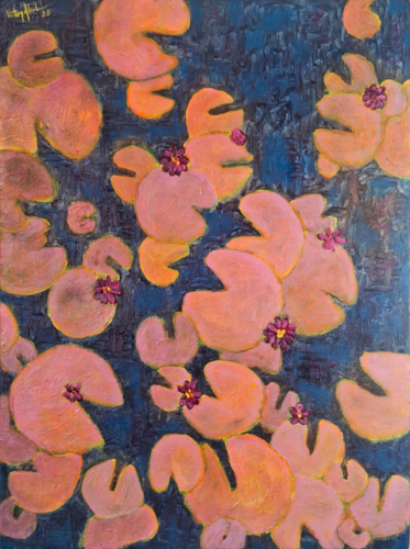 Jeune pousse sur l’étang par Victor Abel, Peinture en vente sur Singulart