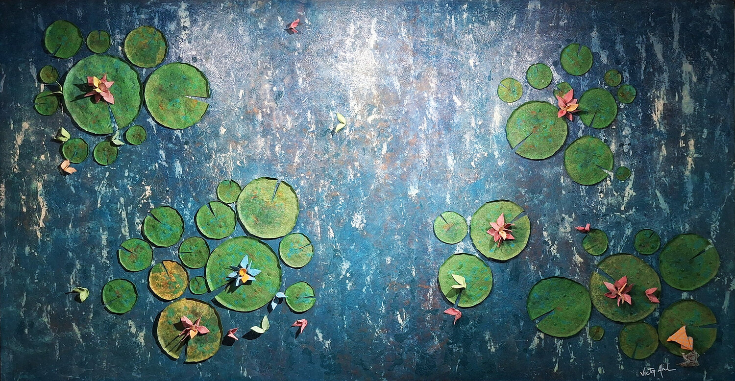 Nymphéas-Rorschach en ré majeur Victor Abel Peinture originale à vendre