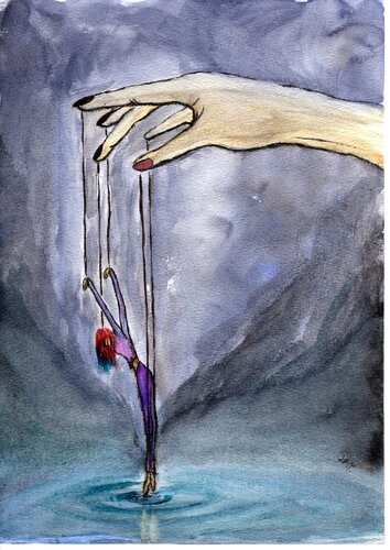 Marionett - Under the puppetmaster's strings van Laura Tohila, Schilderij te koop op Singulart