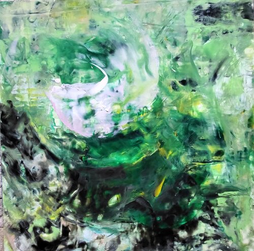 Textured Green von Ingeborg LUDWIG, Werk auf Papier kaufen auf Singulart