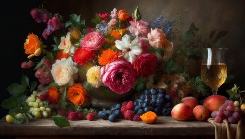 The Feast of Bloom and Time van Uchenna Obinabo-Mabazza, Digitaal te koop op Singulart
