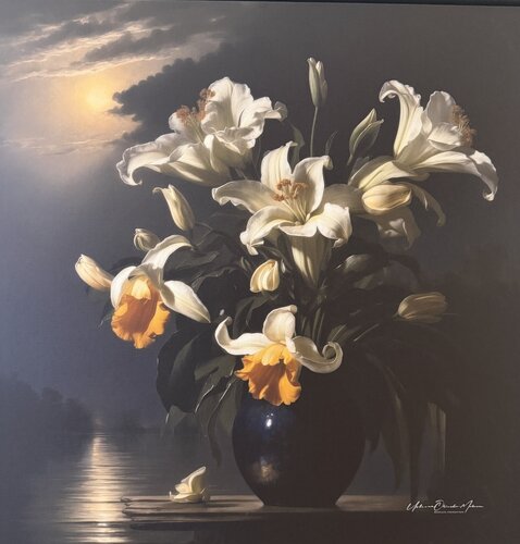 Lillies At Dusk by Uchenna Obinabo-Mabazza, Print for Sale on Singulart