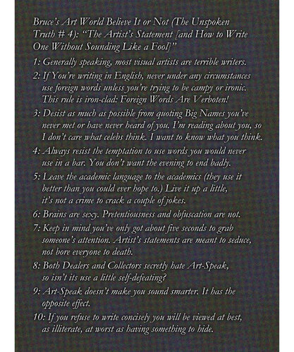 "Bruce's Art World Believe It or Not (The Unspoken Truth #4): The Artist's Statement [and How to Write One Without Sounding Like a Fool]" Second Version von Bruce Eves, Fotografie kaufen auf Singulart