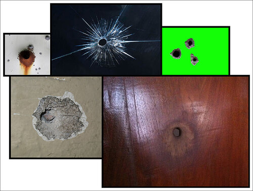 "Work # 754-10: (Untitled # 91) Seven Bullet Holes" Bruce Eves