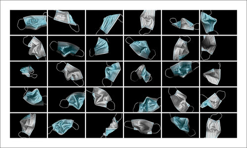 "Work # 871-(ed): Thirty Variations on a Disposable Face Covering Thrown Down in Anger." van Bruce Eves, Fotografie te koop op Singulart