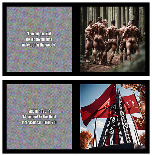 "Work # 881 (1-10): AI Zombie Photographs (with Prompts)" (shown #1 and #7) Bruce Eves