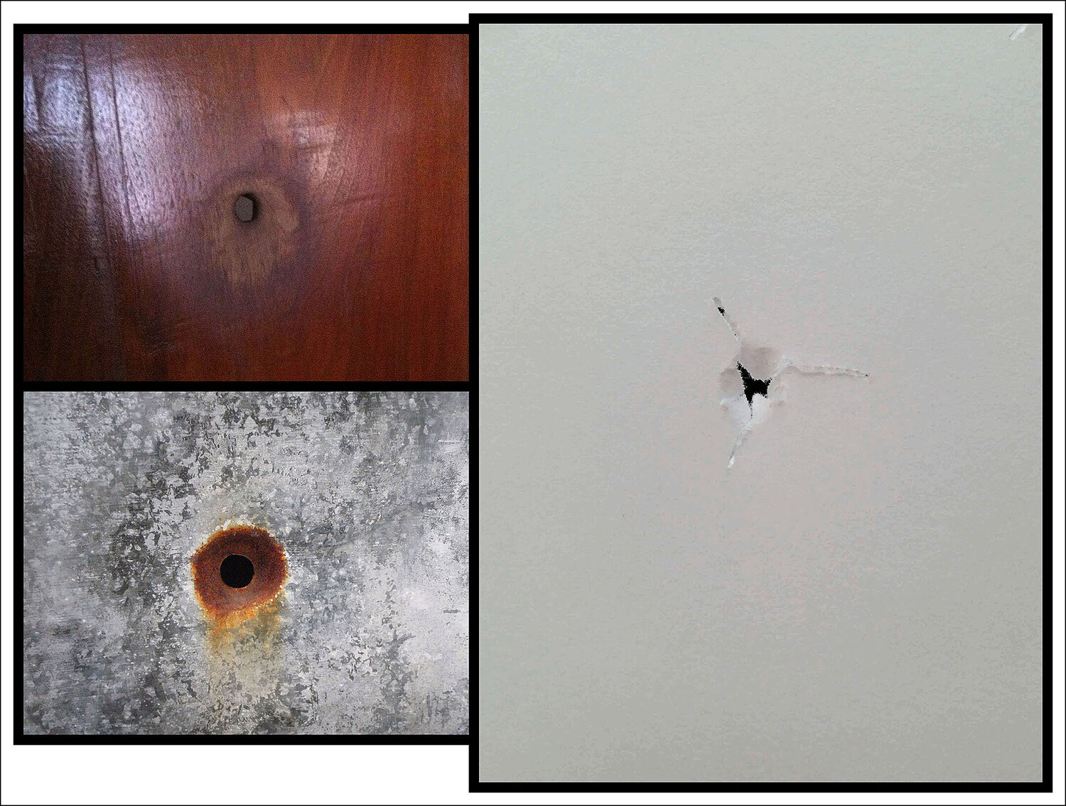 "Work # 754-07: (Untitled # 88) Three Bullet Holes" Bruce Eves
