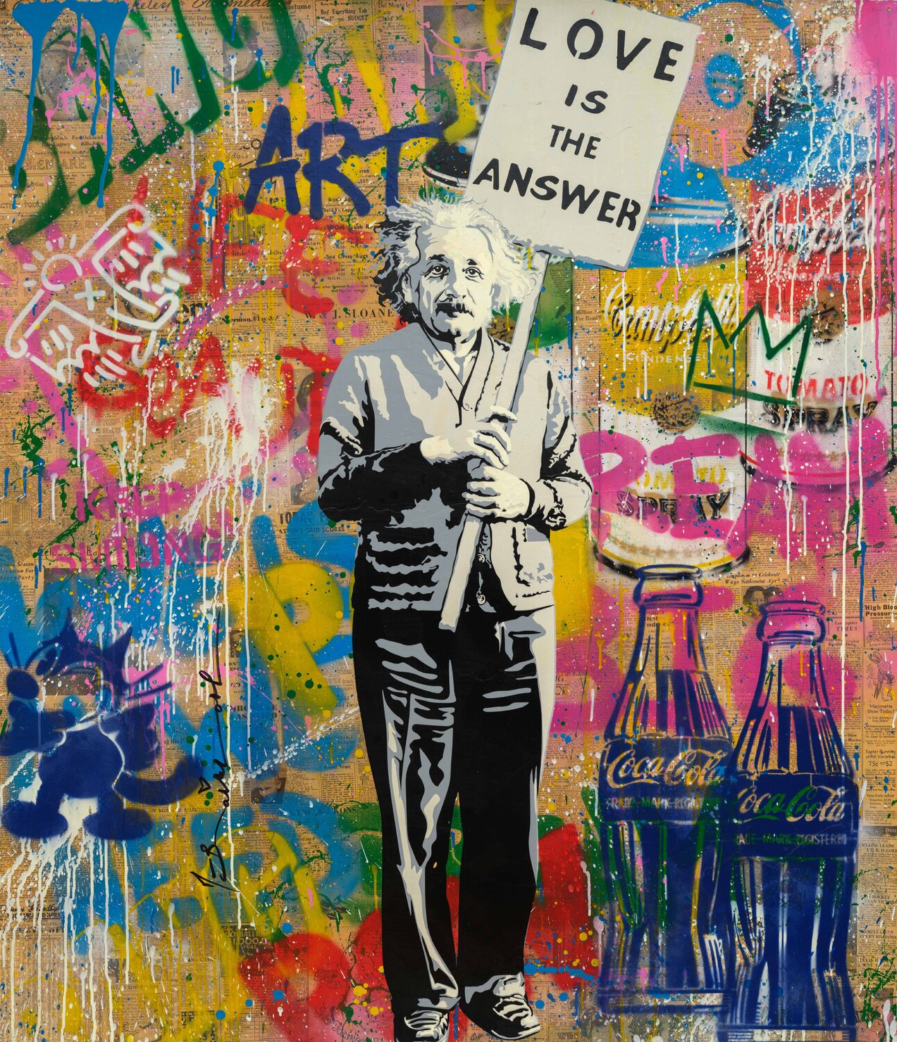 Einstein Mr. Brainwash Obra en papel en venta
