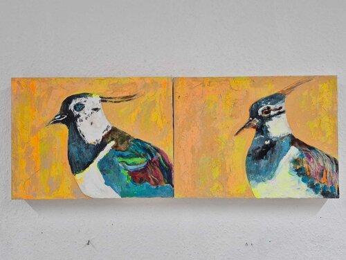 der Schein trügt- der gefährdete Kiebitz de Judith Breuer, Pintura a la venta en Singulart