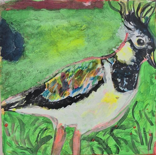 der Schein trügt- der gefährdete Kiebitz de Judith Breuer, Pintura a la venta en Singulart