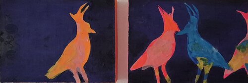 der Schein trügt- der gefährdete Kiebitz di Judith Breuer, Tessile in vendita su Singulart